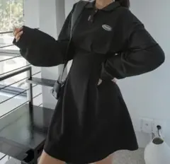 SHEINのブラックワンピース