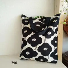 【790】A4縦型トート　北欧　ポピー　アスパラ　手提げ　セブンベリー