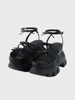 Sheer dot mini ribbon sports sandal M