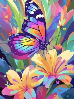 人気　キラキラ　ALL 樹脂　オーロラビーズ　ダイヤモンドアートキット　花　蝶々