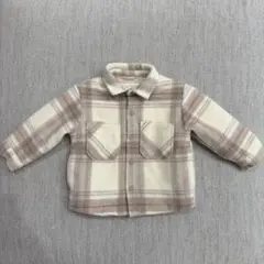 ZARA キッズ チェック柄ボアジャケット 98cm