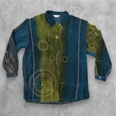 【希少】second Club セカンドクラブ 総柄シャツ レトロ アート柄