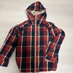 チェック柄フード付きジャケット リバーシブル