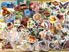 フレークシールまとめ売り④200枚 コラージュ 素材 ジャーナル 手帳などに