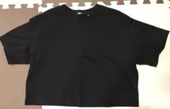 ユニクロC コットン オーバーサイズ クロップドTシャツ　ブラック s
