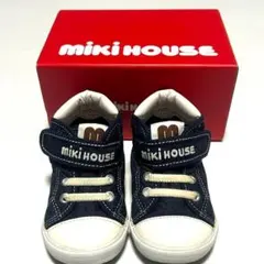 ミキハウス ベビーシューズ 14cm デニム ブルー セカンドシューズ