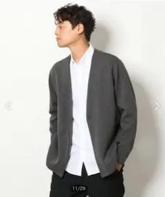 美品 アーヴェヴェ 洗濯機で洗える ポンチリラックスノーカラージャケット