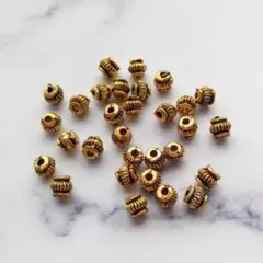 ゴールドカラービーズ30個☆ハンドメイドアクセサリーパーツエスニックモロッコ