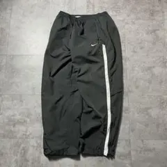 00s NIKE スウォッシュ　刺繍ロゴ　サイドライン　ナイロントラックパンツ
