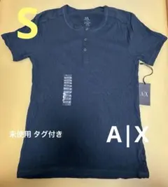 S A|X ARMANI EXCHANGE 未使用タグ付　ヘンリーネックTシャツ