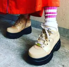 ラスト1◆24.5cm YOSUKE 厚底スニーカー BG ベージュ