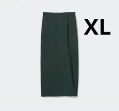 UNIQLO XL ストレッチダブルフェイスナロースカート　ダークグリーン