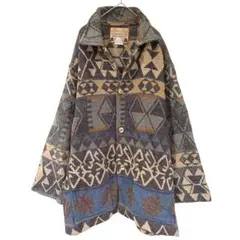 総柄 ジャケット レトロ XL~2XL相当 ゆったり ユニセックス 一点物