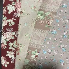 ルシアン　バラ柄4柄セット　綿100%