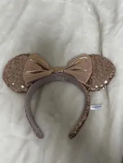 ミニー耳デザイン ベージュカチューシャ