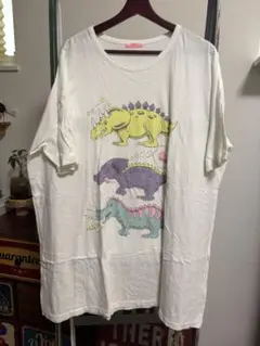 CANDY STRIPPER 恐竜プリント 半袖Tシャツ ホワイトのサムネイル