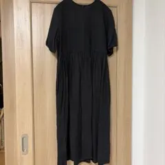 fog linen work ブラックワンピース