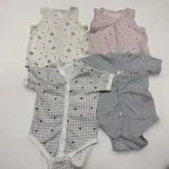 【美品】前開き ボディスーツ 肌着 半袖 袖なし　60cm セット