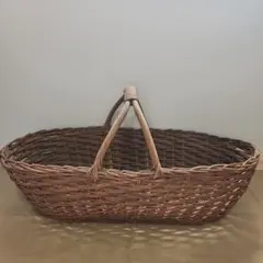 天然素材☆ウィッカー製オーバルバスケット