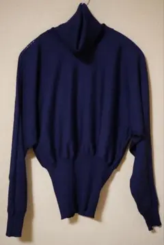 MAXMARA studio ネイビー ハイネック 長袖ニット