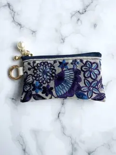 インド刺繍リボンポーチ　ミニポーチ リップ入れ