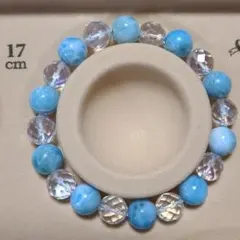 ラリマー　64面水晶　パワーストーン　ブレスレット