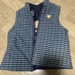 familiar リバーシブル ベスト チェック くま