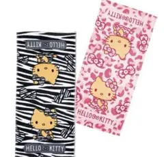 未使用☆ハローキティ ヒョウ柄 ピンク フェイスタオル2枚 - メルカリ