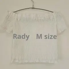 【Rady】 オフショル シャーリング トップス 白 ホワイト 美品 Mのサムネイル