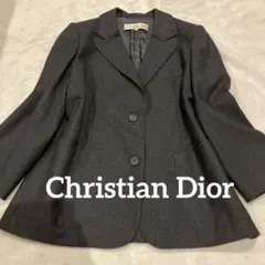 極美品　Christian Dior グレー テーラードジャケット　ウール　L