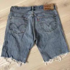 Levi's リーバイス 501 デニムショーツ カットオフW34 ダメージ
