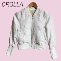 CROLLA クローラ ホワイト ブルゾン フラワー型押し ジャンパー 丈短めのサムネイル