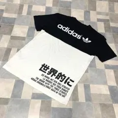 adidas アディダス ワールドワイドTシャツ ブラック/ホワイト M