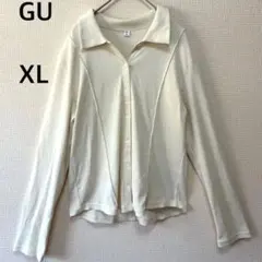 GU ジーユー カーディガン 長袖 XL ホワイト大きめ 襟