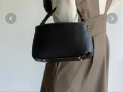 2way ショルダーバッグ ブラック シボ革 ゴールド金具のサムネイル