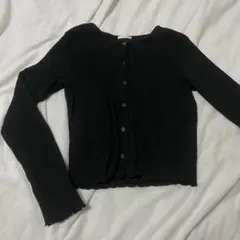 GU カーディガン　ブラック　春夏　リブ編み 黒 長袖