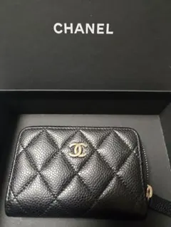 CHANEL ブラックレザー カードケース