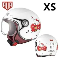 AVAハローキティ ジェットヘルメット子供〜大人用レディースヘルメットXSサイズ ホワイトジェットヘルメットAVA ハローキティ 子供大人用レディース