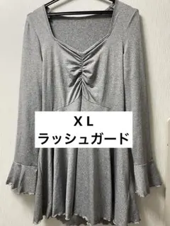 レディース　水着　ラッシュガード　ワンピース　グレー　X L 速乾のサムネイル