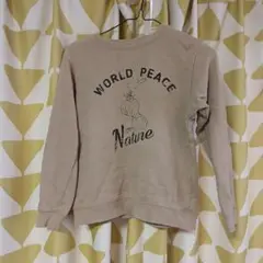 デビロックWORLD PEACE Nature スウェットトレーナー ベージュ