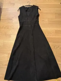 ZARA ブラック ノースリーブ ロングワンピース XS