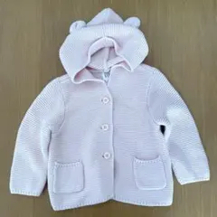 baby GAP くま耳フード付きカーディガン ピンク6-12ヶ月用