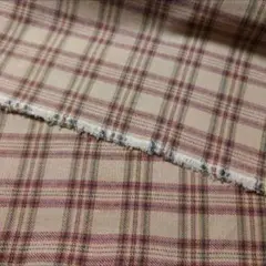 ▼先染めタータンチェック＊ウーリータッチ＊ベージュ