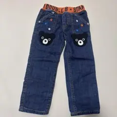 ミキハウス　ダブルビー　DOUBLE B デニムパンツ クマ刺繍　パンツ