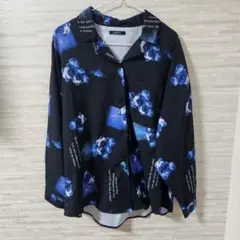 【M】y2k シャツ ブラック 地雷系 クマ ゆったり