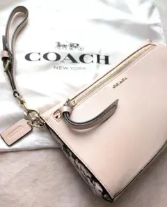 COACH スネークプリント ポーチバッグ*リストレットポーチ*長財布