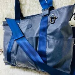 【未使用級】森野帆布 トートバッグ ショルダー 2way ネイビー 撥水 A4