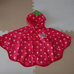 ベビーレインコート 赤 苺　80〜100