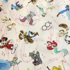 ディズニー　100ミュージカル　ピンク　ハギレ　約110×50cm