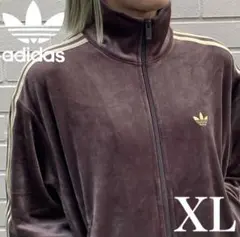 新品XL⭐️adidas ファイヤーバード ベロア トラックトップ ダークブラウン